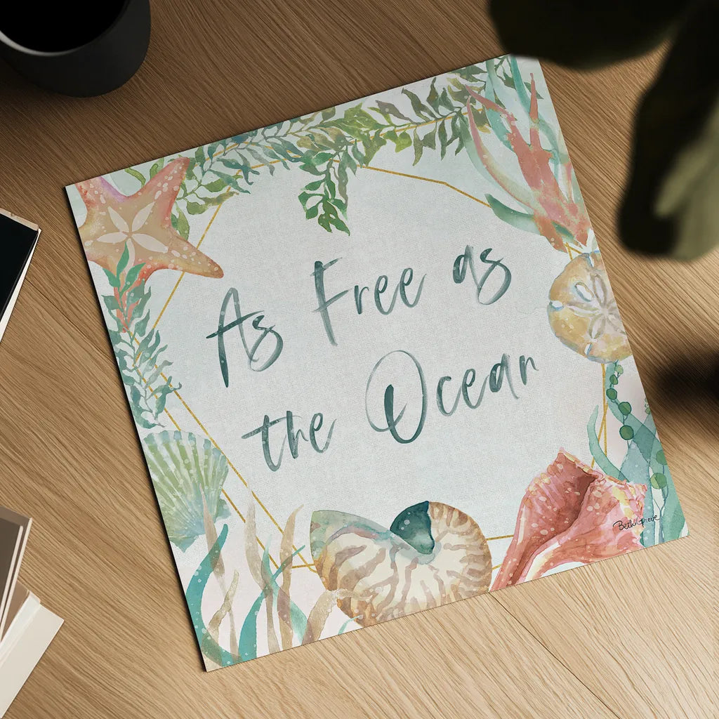 Watercolor Coast II by Beth Grove. Shown as a detailed flat fine art print, highlighting archival giclee quality. Available as an archival giclee rolled canvas, fine art paper, or poster print. SKU 47558a.