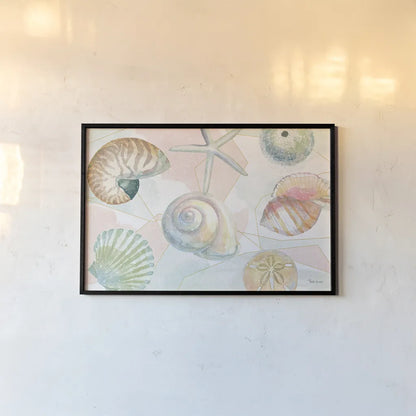 Watercolor Coast IV by Beth Grove. shown as a paper print in a black flame. Available as a archival giclee rolled canvas, fine art paper, or poster print. SKU 47560i.