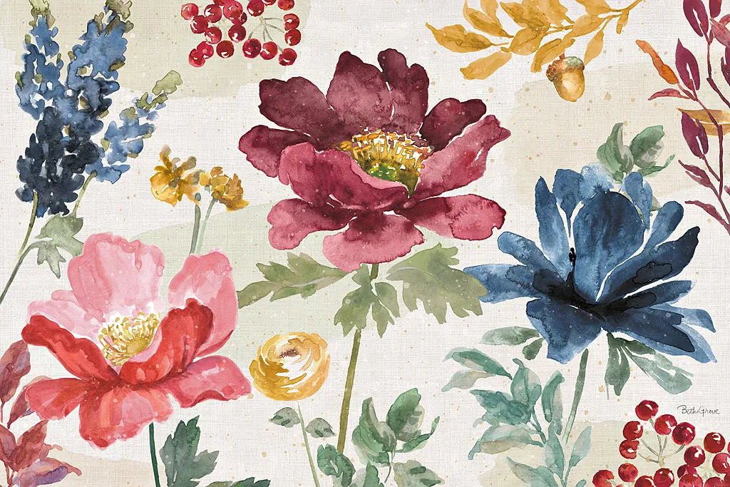 Watercolor Fall I by Beth Grove. SKU 47129i. Archival Giclee Fine art print for wall decor.