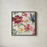 Watercolor Fall II by Beth Grove. Shown in a sleek black glass frame for a contemporary gallery look. Available as an archival giclee rolled canvas, fine art paper, or poster print. SKU 47130a.