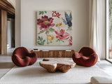Watercolor Fall II by Beth Grove. Shown as extra-large giant wall art in a modern living room. Available as an archival giclee rolled canvas, fine art paper, or poster print. SKU 47130a.