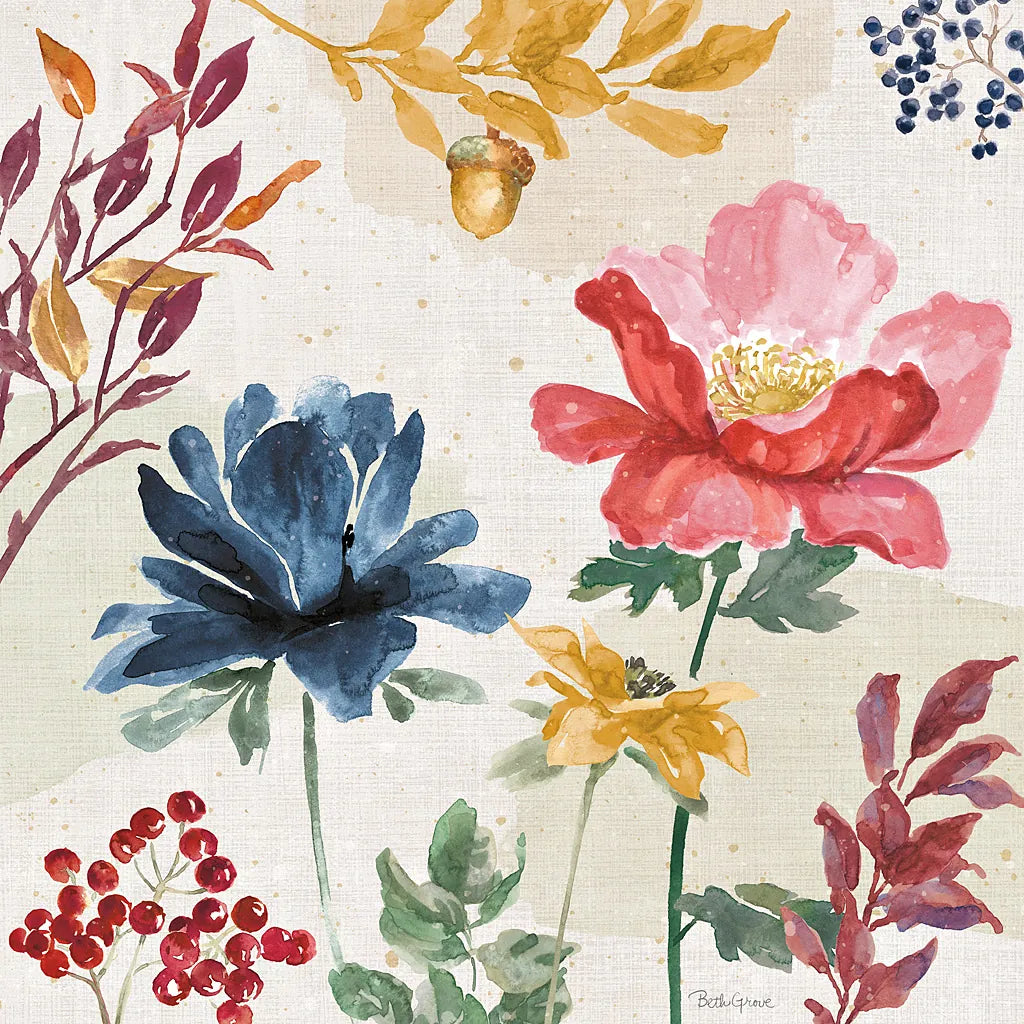 Watercolor Fall III by Beth Grove. SKU 47131a. Archival Giclee Fine art print for wall decor.