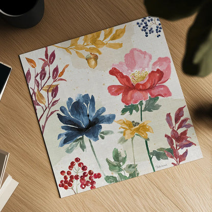 Watercolor Fall III by Beth Grove. Shown as a detailed flat fine art print, highlighting archival giclee quality. Available as an archival giclee rolled canvas, fine art paper, or poster print. SKU 47131a.