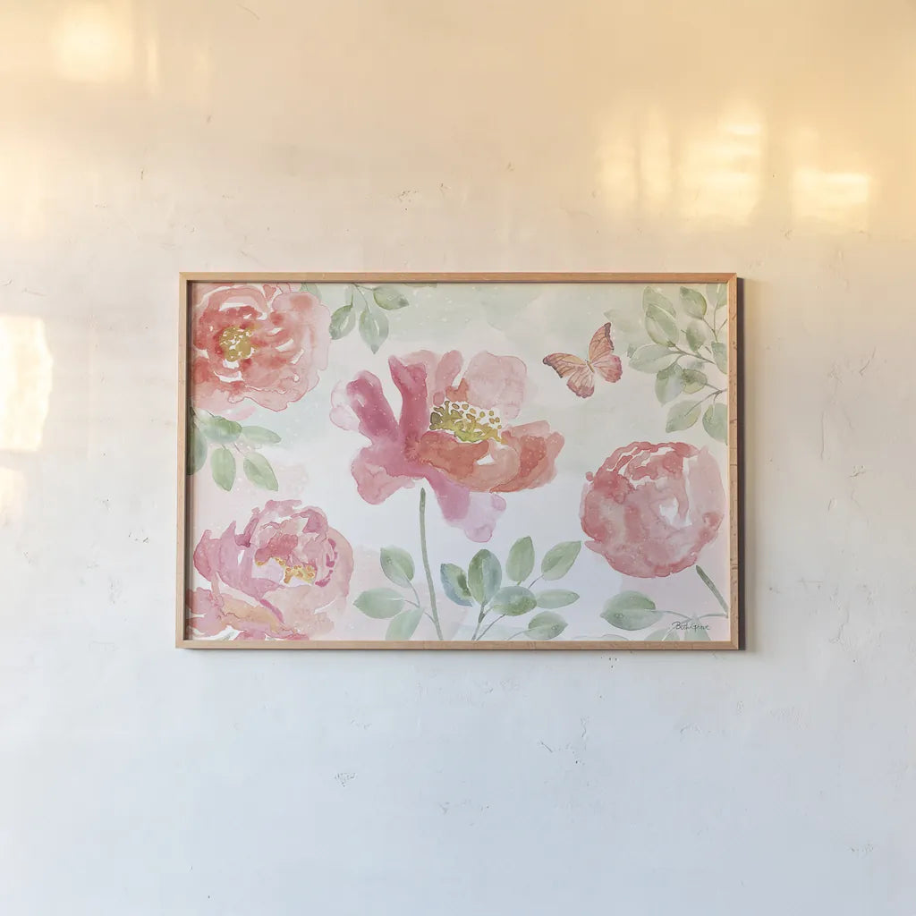 Watercolorful I by Beth Grove. shown as a paper print in a natural frame. Available as a archival giclee rolled canvas, fine art paper, or poster print. SKU 45410i.