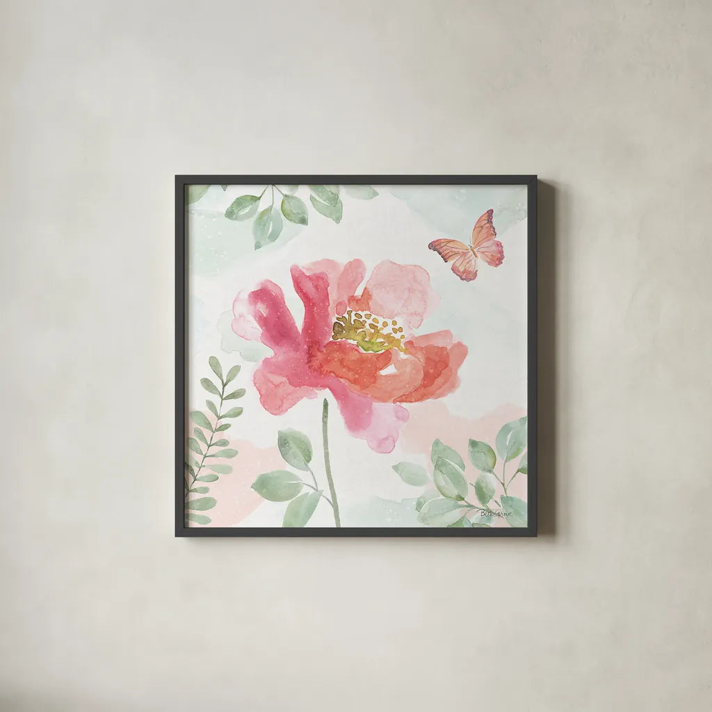 Watercolorful II by Beth Grove. Shown in a sleek black glass frame for a contemporary gallery look. Available as an archival giclee rolled canvas, fine art paper, or poster print. SKU 45411a.