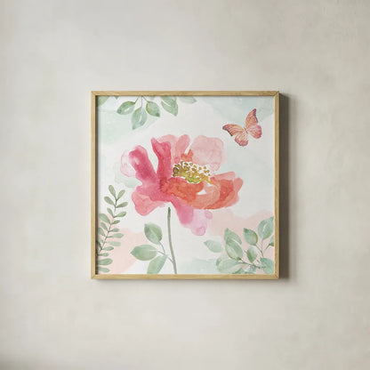 Watercolorful II by Beth Grove. Shown in a natural wood glass frame for a timeless modern aesthetic. Available as an archival giclee rolled canvas, fine art paper, or poster print. SKU 45411a.