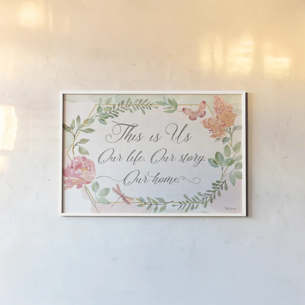 Watercolorful IV by Beth Grove. shown as a paper print in a white frame. Available as a archival giclee rolled canvas, fine art paper, or poster print. SKU 45413i.