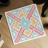 Watercolorful IX Turquoise by Beth Grove. Shown as a detailed flat fine art print, highlighting archival giclee quality. Available as an archival giclee rolled canvas, fine art paper, or poster print. SKU 46982a.