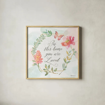 Watercolorful VII by Beth Grove. Shown in a natural wood glass frame for a timeless modern aesthetic. Available as an archival giclee rolled canvas, fine art paper, or poster print. SKU 45416a.