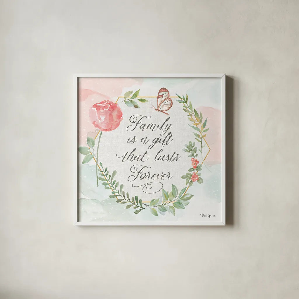 Watercolorful VIII by Beth Grove. Shown in a crisp white glass frame for a clean and minimalist style. Available as an archival giclee rolled canvas, fine art paper, or poster print. SKU 45417a.