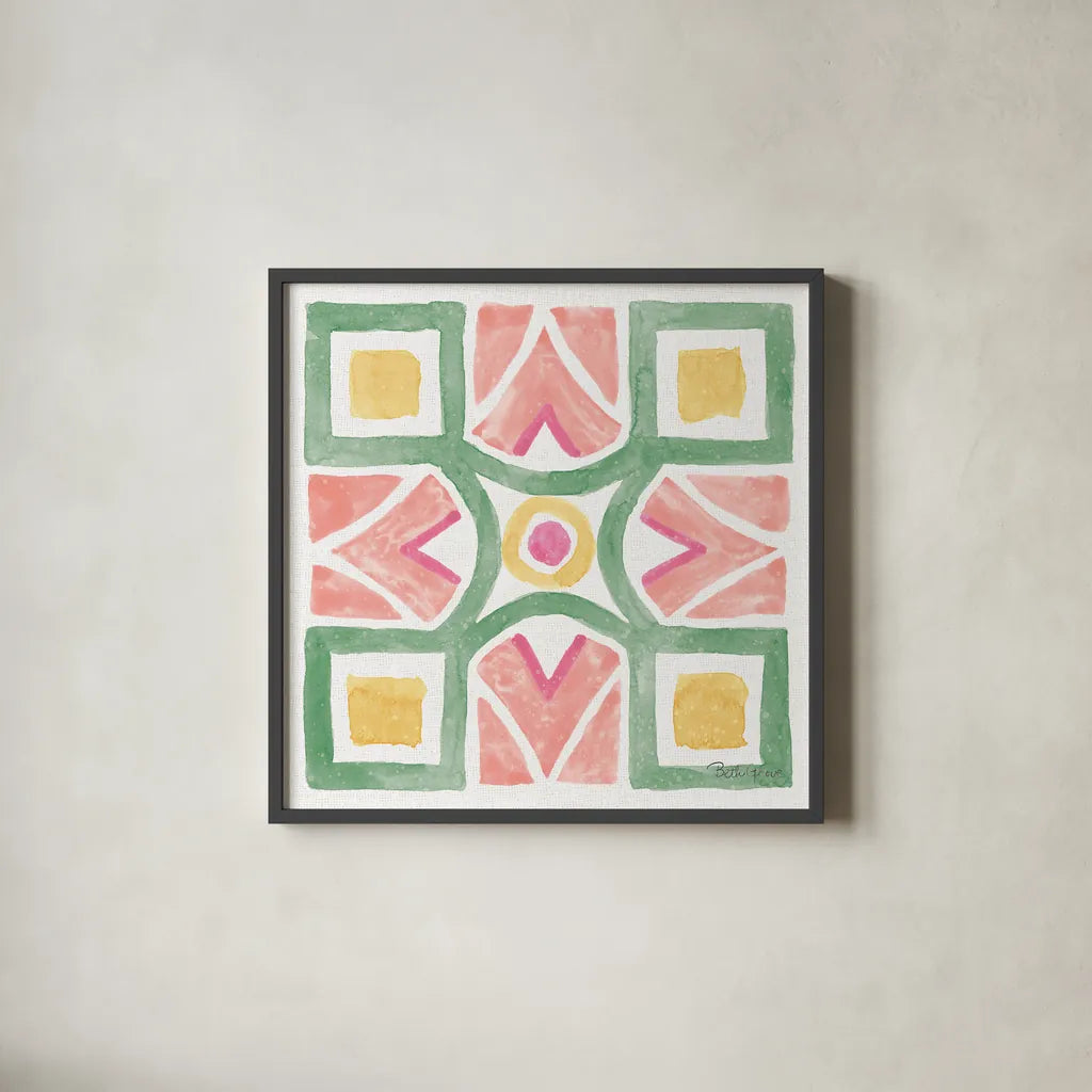 Watercolorful X by Beth Grove. Shown in a sleek black glass frame for a contemporary gallery look. Available as an archival giclee rolled canvas, fine art paper, or poster print. SKU 45419a.