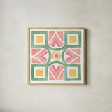 Watercolorful X by Beth Grove. Shown in a natural wood glass frame for a timeless modern aesthetic. Available as an archival giclee rolled canvas, fine art paper, or poster print. SKU 45419a.