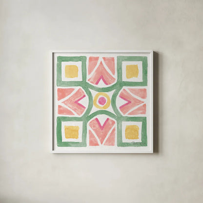 Watercolorful X by Beth Grove. Shown in a crisp white glass frame for a clean and minimalist style. Available as an archival giclee rolled canvas, fine art paper, or poster print. SKU 45419a.