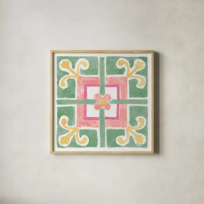 Watercolorful XI by Beth Grove. Shown in a natural wood glass frame for a timeless modern aesthetic. Available as an archival giclee rolled canvas, fine art paper, or poster print. SKU 45420a.