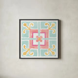 Watercolorful XI Turquoise by Beth Grove. Shown in a sleek black glass frame for a contemporary gallery look. Available as an archival giclee rolled canvas, fine art paper, or poster print. SKU 46983a.