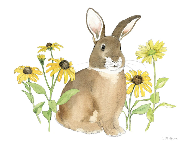 Wildflower Bunnies III by Beth Grove