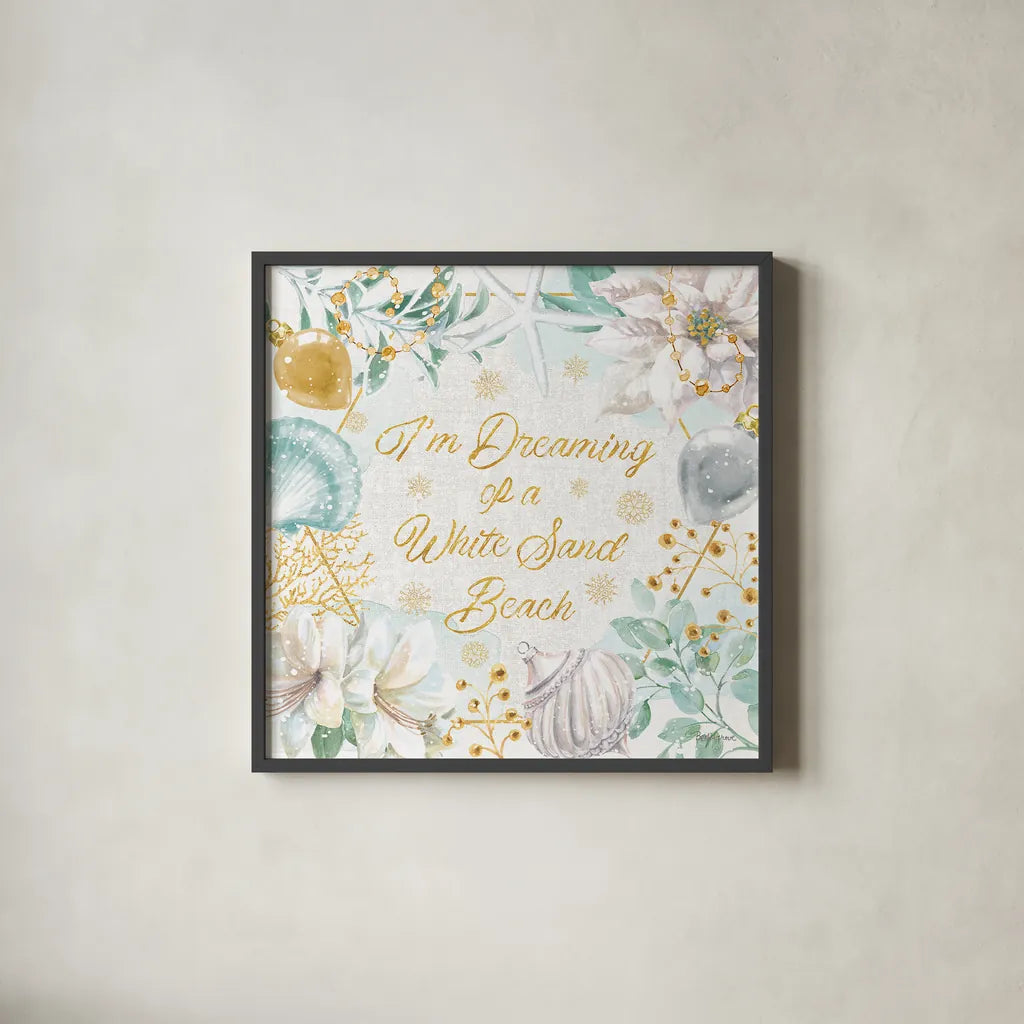 Winter Coast III by Beth Grove. Shown in a sleek black glass frame for a contemporary gallery look. Available as an archival giclee rolled canvas, fine art paper, or poster print. SKU 48524a.