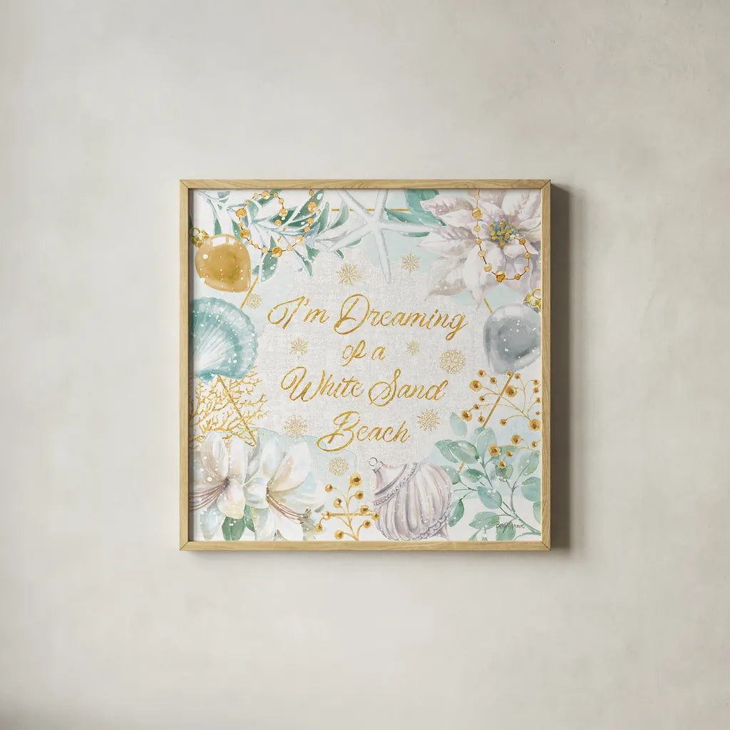 Winter Coast III by Beth Grove. Shown in a natural wood glass frame for a timeless modern aesthetic. Available as an archival giclee rolled canvas, fine art paper, or poster print. SKU 48524a.