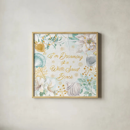 Winter Coast III by Beth Grove. Shown in a natural wood glass frame for a timeless modern aesthetic. Available as an archival giclee rolled canvas, fine art paper, or poster print. SKU 48524a.