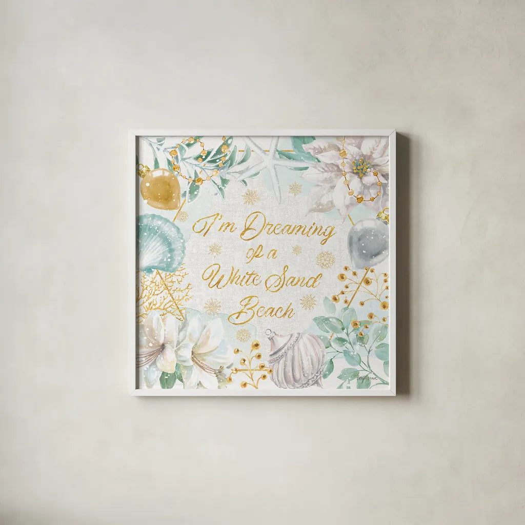 Winter Coast III by Beth Grove. Shown in a crisp white glass frame for a clean and minimalist style. Available as an archival giclee rolled canvas, fine art paper, or poster print. SKU 48524a.