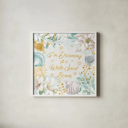 Winter Coast III by Beth Grove. Shown in a crisp white glass frame for a clean and minimalist style. Available as an archival giclee rolled canvas, fine art paper, or poster print. SKU 48524a.