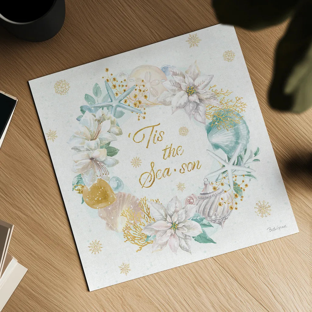 Winter Coast IV by Beth Grove. Shown as a detailed flat fine art print, highlighting archival giclee quality. Available as an archival giclee rolled canvas, fine art paper, or poster print. SKU 48525a.