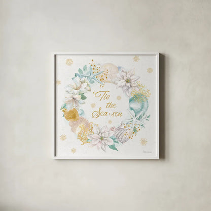 Winter Coast IV by Beth Grove. Shown in a crisp white glass frame for a clean and minimalist style. Available as an archival giclee rolled canvas, fine art paper, or poster print. SKU 48525a.