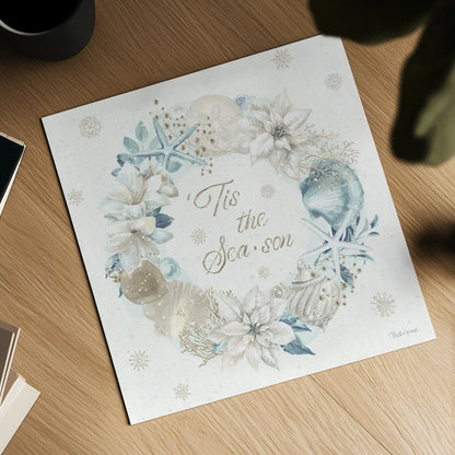 Winter Coast IV Blue by Beth Grove. Shown as a detailed flat fine art print, highlighting archival giclee quality. Available as an archival giclee rolled canvas, fine art paper, or poster print. SKU 80174a.