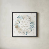 Winter Coast IV Blue by Beth Grove. Shown in a sleek black glass frame for a contemporary gallery look. Available as an archival giclee rolled canvas, fine art paper, or poster print. SKU 80174a.