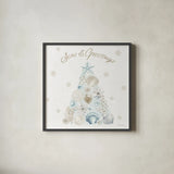 Winter Coast V Blue by Beth Grove. Shown in a sleek black glass frame for a contemporary gallery look. Available as an archival giclee rolled canvas, fine art paper, or poster print. SKU 80175a.