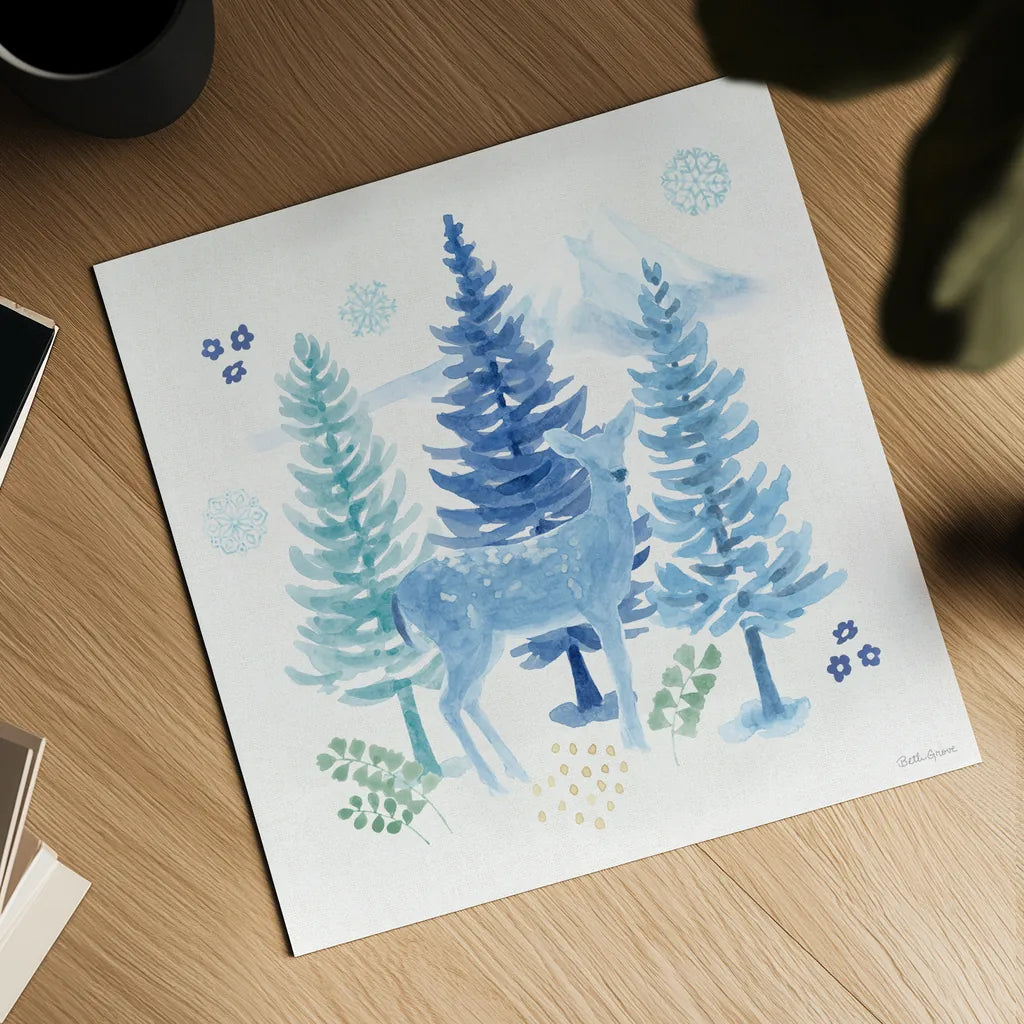 Winter Sparkle I by Beth Grove. Shown as a detailed flat fine art print, highlighting archival giclee quality. Available as an archival giclee rolled canvas, fine art paper, or poster print. SKU 91657a.