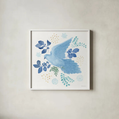 Winter Sparkle II by Beth Grove. Shown in a crisp white glass frame for a clean and minimalist style. Available as an archival giclee rolled canvas, fine art paper, or poster print. SKU 91658a.