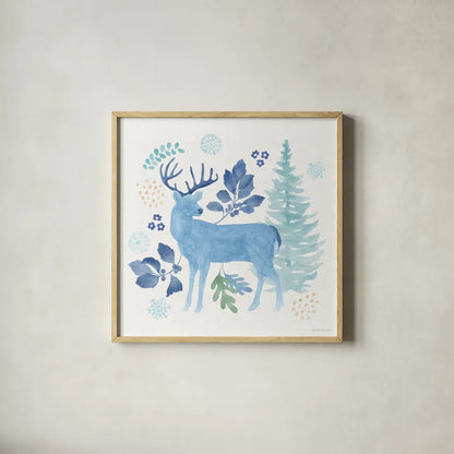 Winter Sparkle III by Beth Grove. Shown in a natural wood glass frame for a timeless modern aesthetic. Available as an archival giclee rolled canvas, fine art paper, or poster print. SKU 91659a.