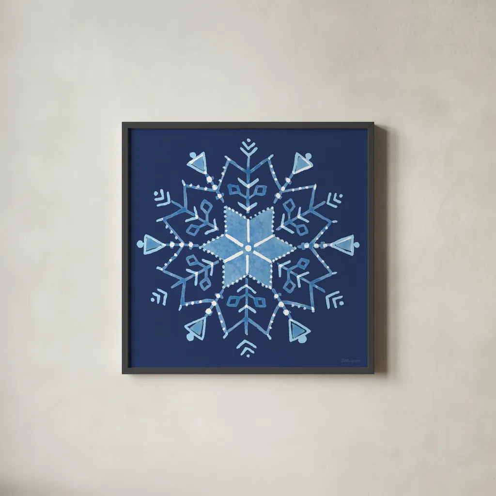 Winter Sparkle VII by Beth Grove. Shown in a sleek black glass frame for a contemporary gallery look. Available as an archival giclee rolled canvas, fine art paper, or poster print. SKU 91663a.