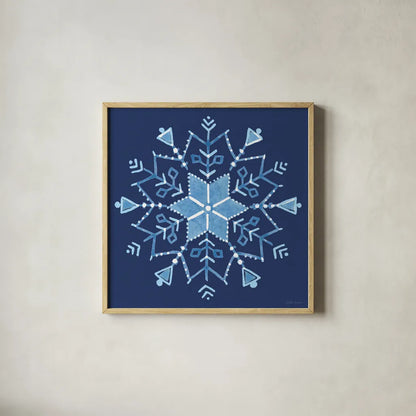 Winter Sparkle VII by Beth Grove. Shown in a natural wood glass frame for a timeless modern aesthetic. Available as an archival giclee rolled canvas, fine art paper, or poster print. SKU 91663a.