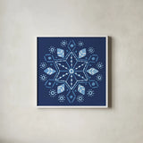 Winter Sparkle VIII by Beth Grove. Shown in a crisp white glass frame for a clean and minimalist style. Available as an archival giclee rolled canvas, fine art paper, or poster print. SKU 91664a.