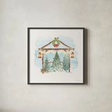 Winter Stroll I by Beth Grove. Shown in a sleek black glass frame for a contemporary gallery look. Available as an archival giclee rolled canvas, fine art paper, or poster print. SKU 103403a.