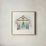 Winter Stroll I by Beth Grove. Shown in a natural wood glass frame for a timeless modern aesthetic. Available as an archival giclee rolled canvas, fine art paper, or poster print. SKU 103403a.