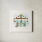 Winter Stroll I by Beth Grove. Shown in a crisp white glass frame for a clean and minimalist style. Available as an archival giclee rolled canvas, fine art paper, or poster print. SKU 103403a.