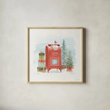 Winter Stroll II by Beth Grove. Shown in a natural wood glass frame for a timeless modern aesthetic. Available as an archival giclee rolled canvas, fine art paper, or poster print. SKU 103404a.