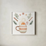 Winter Warmth I by Beth Grove. Shown in a crisp white glass frame for a clean and minimalist style. Available as an archival giclee rolled canvas, fine art paper, or poster print. SKU 102911a.