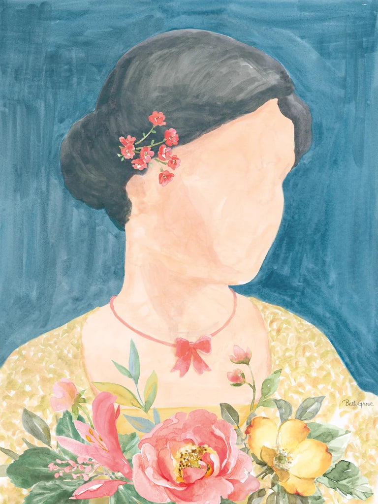 Woman with Flowers I by Beth Grove