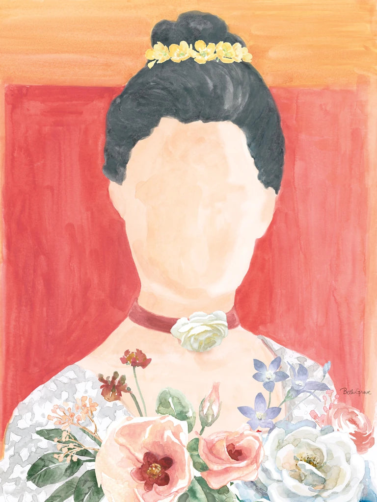 Woman with Flowers II by Beth Grove