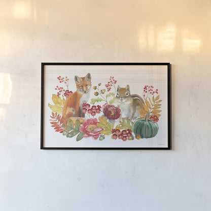 Wooded Harvest I by Beth Grove. shown as a paper print in a black flame. Available as a archival giclee rolled canvas, fine art paper, or poster print. SKU 80868i.