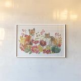 Wooded Harvest I by Beth Grove. shown as a paper print in a white frame. Available as a archival giclee rolled canvas, fine art paper, or poster print. SKU 80868i.