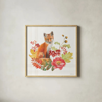 Wooded Harvest II by Beth Grove. Shown in a natural wood glass frame for a timeless modern aesthetic. Available as an archival giclee rolled canvas, fine art paper, or poster print. SKU 80869a.