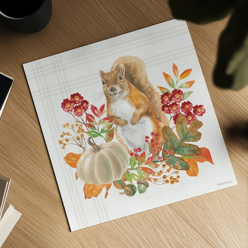 Wooded Harvest III by Beth Grove. Shown as a detailed flat fine art print, highlighting archival giclee quality. Available as an archival giclee rolled canvas, fine art paper, or poster print. SKU 80870a.