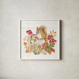Wooded Harvest III by Beth Grove. Shown in a crisp white glass frame for a clean and minimalist style. Available as an archival giclee rolled canvas, fine art paper, or poster print. SKU 80870a.
