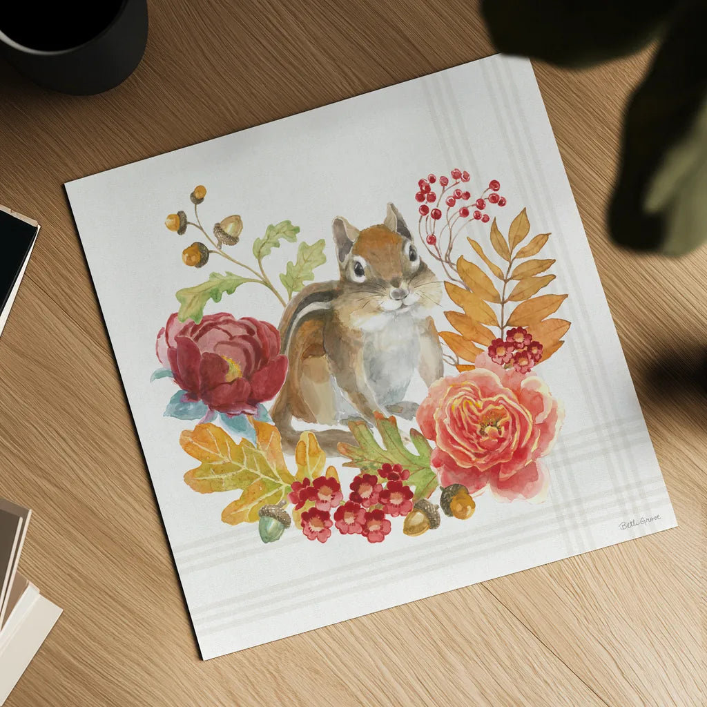 Wooded Harvest IV by Beth Grove. Shown as a detailed flat fine art print, highlighting archival giclee quality. Available as an archival giclee rolled canvas, fine art paper, or poster print. SKU 80871a.