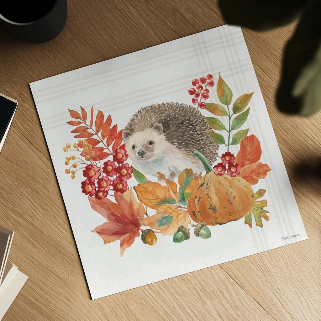 Wooded Harvest V by Beth Grove. Shown as a detailed flat fine art print, highlighting archival giclee quality. Available as an archival giclee rolled canvas, fine art paper, or poster print. SKU 80872a.